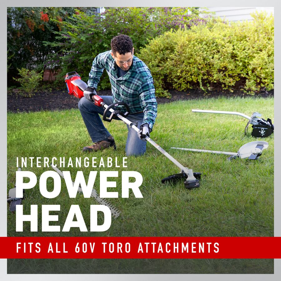 Toro 60V MAX* 14 in. (35.5 cm) / 16 in. (40.6 cm) Attachment Capable String Trimmer with 2.5Ah Battery 51836 - Image 5
