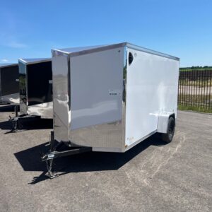 2026 Haulin Enclosed Trailer White with Barn Door Package