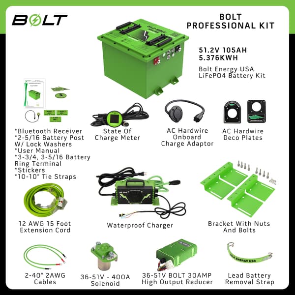 2026 Bolt Energy 51V 105AH Heated Lithium Battery Kit