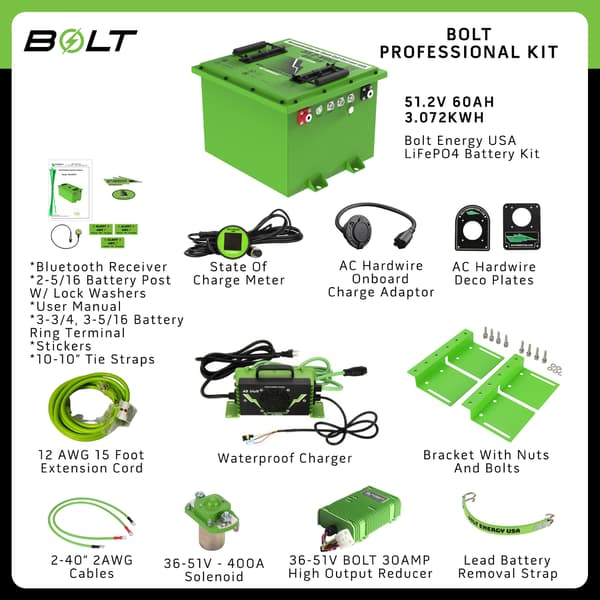 2026 Bolt Energy Lithium 51V 60AH Battery Kit Heated