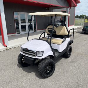 2017 Club Car Precedent Gas EFI Alpha White Lifted 4 Passenger Golf Cart