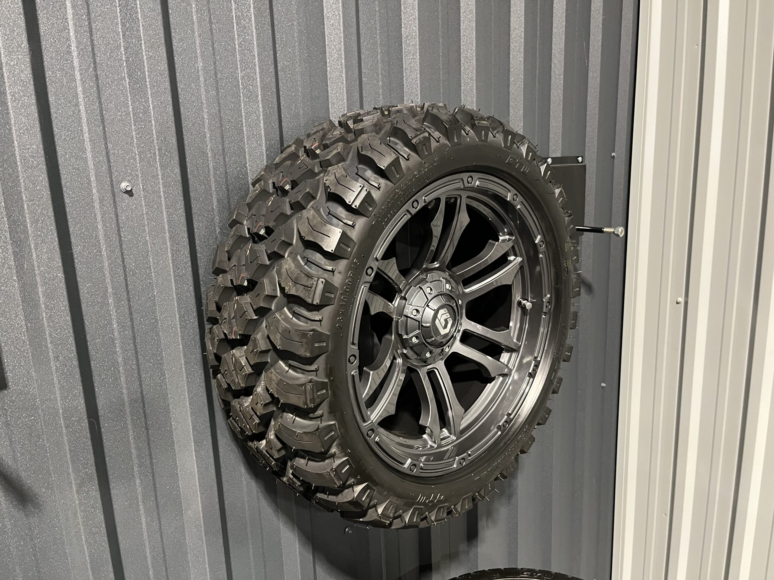 GTW Shogun Gloss Gunmetal 23x10-15 on Nomad All Terrain Tire and Wheel Assembly - Image 2