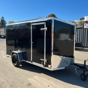 2024 Haulin Enclosed Trailer 6x12 Black with Ramp Door