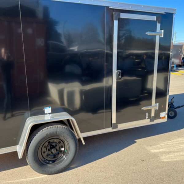 2024 Haulin Enclosed Trailer 6x12 Black with Ramp Door