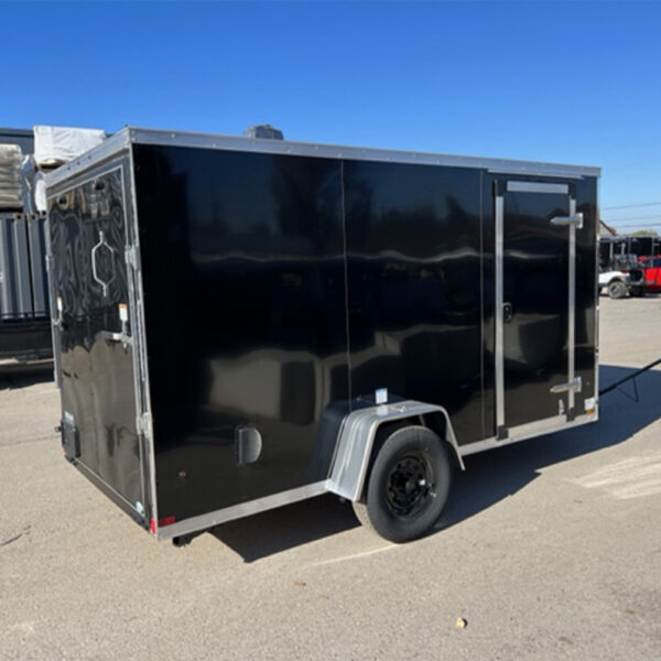 2024 Haulin Enclosed Trailer 6x12 Black with Ramp Door