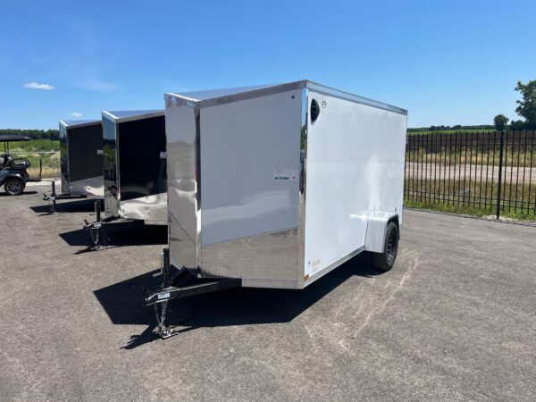 2026 Haulin Enclosed Trailer White with Barn Door Package
