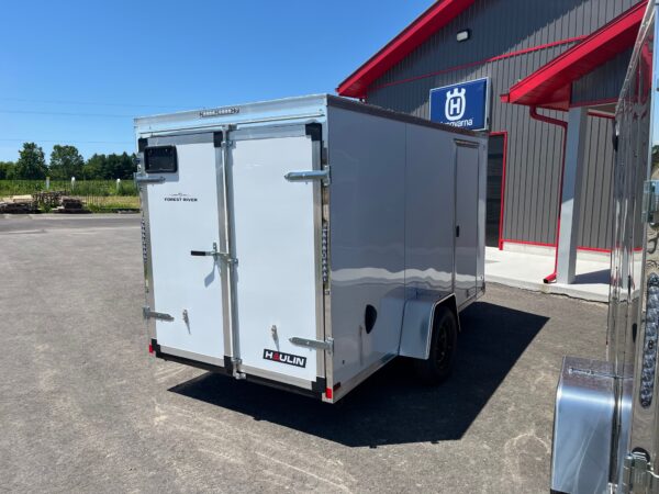 2026 Haulin Enclosed Trailer White with Barn Door Package