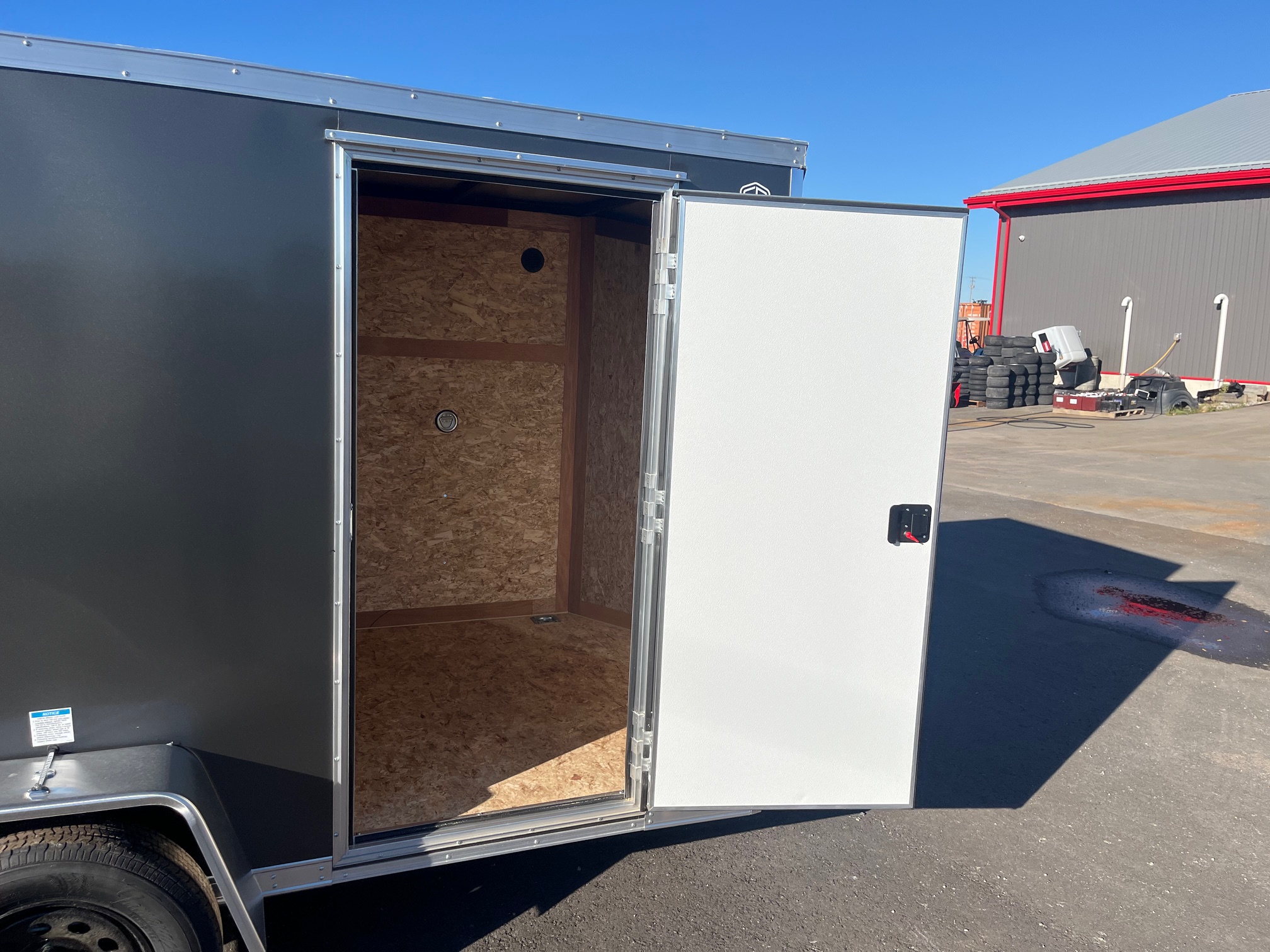 IMG_8406 2026 Hualin Enclosed Trailer with Ramp Door