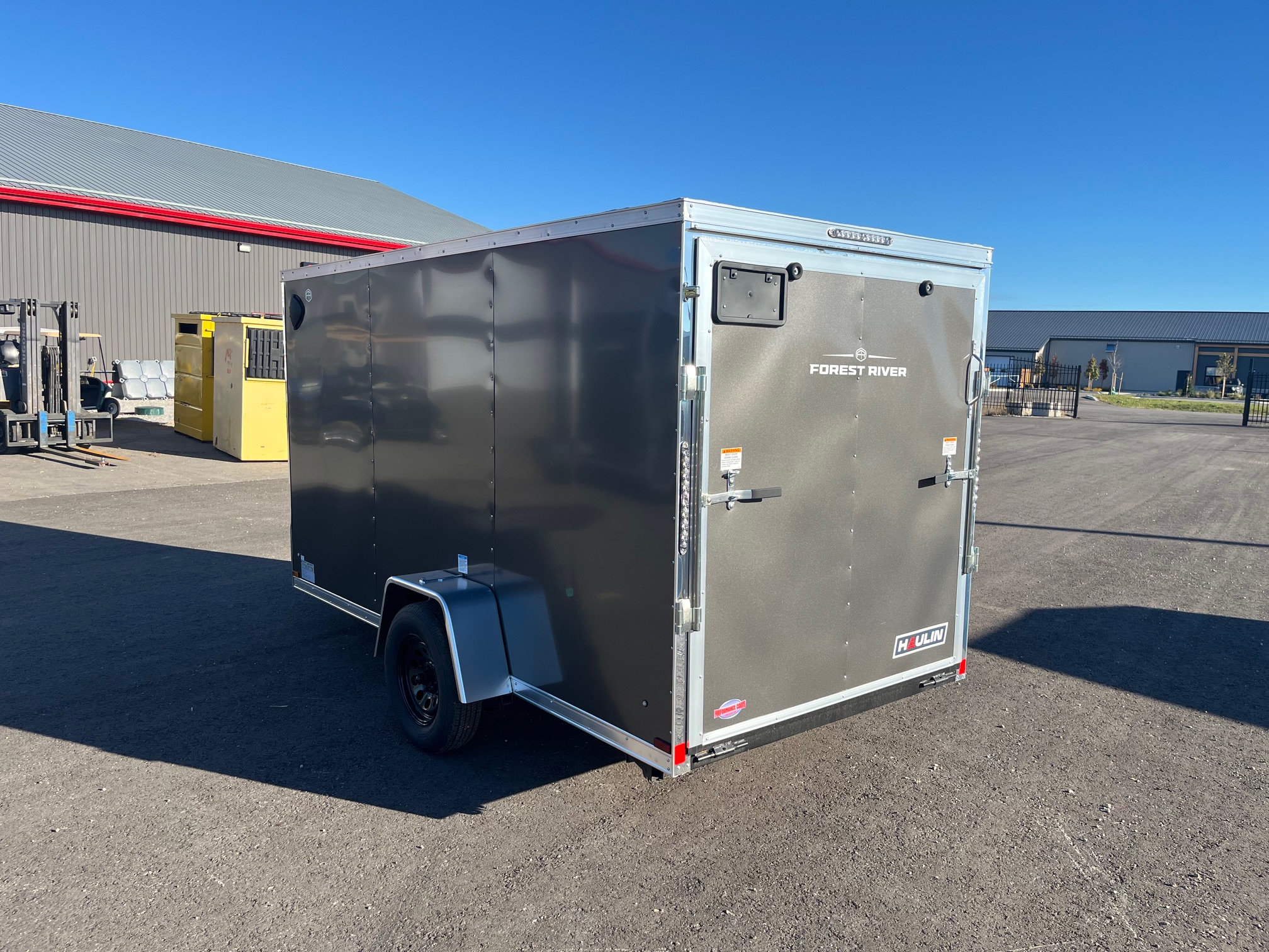 IMG_8416 2026 Haulin Enclosed Trailer Charcoal 6x12 Ramp Door