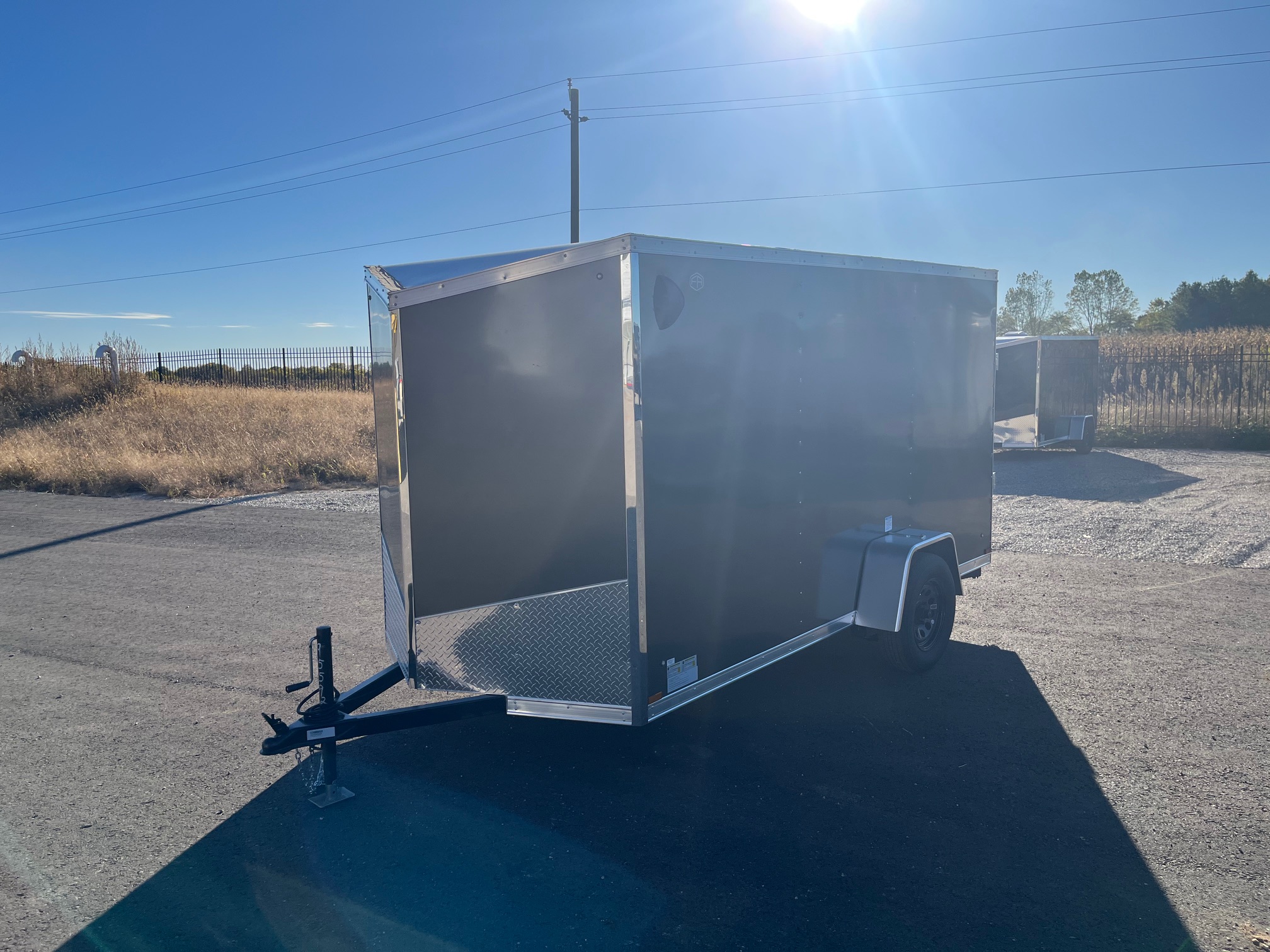 IMG_8417 2026 Haulin Enclosed Trailer Charcoal 6x12 Ramp Door