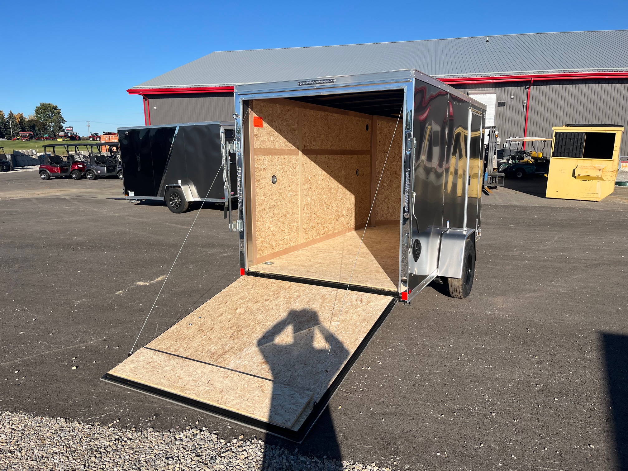 IMG_8418 2026 Haulin Enclosed Trailer Charcoal 6x12 Ramp Door