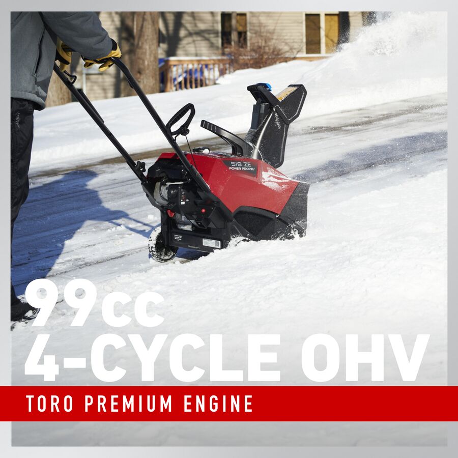 Large (8) Toro 38475 18 inch Power Clear Electric Start Snow Blower 518 ZE